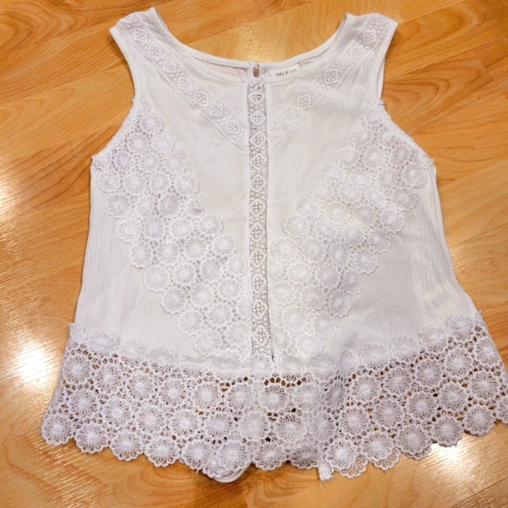 White Lace Sleeveless Top